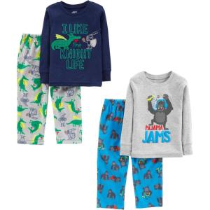 imageSimple Joys by Carters boys 4piece Pajama SetBlue GorillaGrey DragonNavy Text Print
