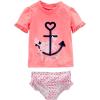 imageSimple Joys by Carters Toddlers and Baby Girls 2Piece Assorted Rashguard SetsPink Anchor PrintSalmon Pink Crab