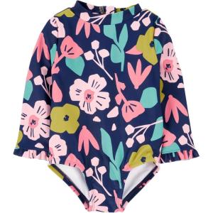 imageSimple Joys by Carters BabyGirls Long Sleeve Zipper One Piece SwimsuitFloral