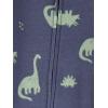 imageSimple Joys by Carters babyboys 3pack Snug Fit Footed Cotton PajamasGreen StripeGrey HeatherIndigo Wash Dinosaur