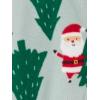 imageSimple Joys by Carters unisexchild Holiday Loosefit Flame Resistant Fleece Footed PajamasLight Grey SantaMint Green Christmas Print