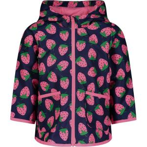 imageSimple Joys by Carters Baby Girls Rain Jacket Raincoat WaterResistant Hooded Rain SlickerNavy Strawberry