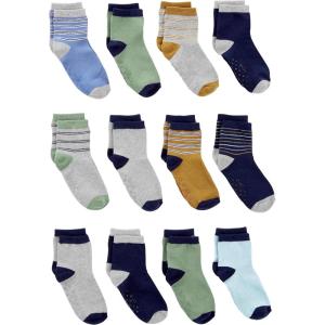 imageSimple Joys by Carters babyboys 12pack Neutral Sock LowMulticolorDouble StripeStripe