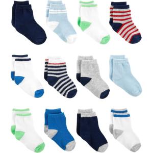 imageSimple Joys by Carters babyboys 12pack Neutral Sock LowMulticolorStripe
