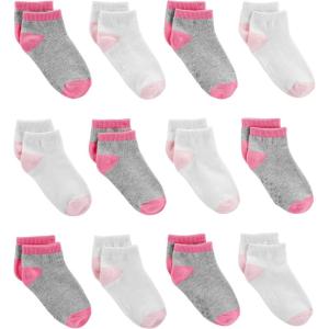 imageSimple Joys by Carters babyboys 12pack Neutral Sock LowPinkGreyWhite