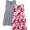 imageSimple Joys by Carters babygirls Shortsleeve and Sleeveless Dress Sets Pack of 2Navy StripeRed Poppy Print