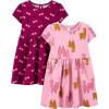 imageSimple Joys by Carters babygirls Shortsleeve and Sleeveless Dress Sets Pack of 2CherryLlama