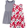 imageSimple Joys by Carters babygirls Shortsleeve and Sleeveless Dress Sets Pack of 2Navy StripeRed Poppy Print